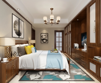 New Chinese Style Bedroom-ID:640183933