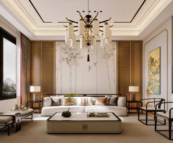 New Chinese Style A Living Room-ID:420247082