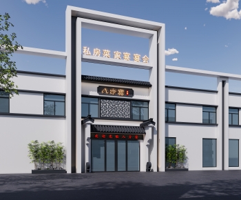 New Chinese Style Facade Element-ID:459382068