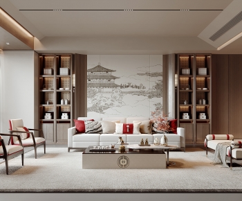 New Chinese Style A Living Room-ID:860382086