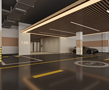 New Chinese Style Underground Parking Lot-ID:918390994