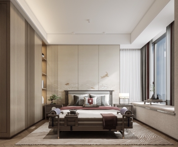 New Chinese Style Bedroom-ID:424284936