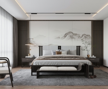New Chinese Style Bedroom-ID:597800023
