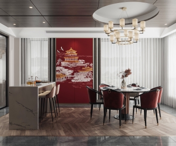 New Chinese Style Dining Room-ID:960752969
