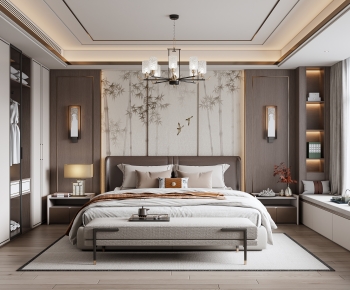 New Chinese Style Bedroom-ID:999237061