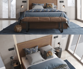 Modern Double Bed-ID:953646906