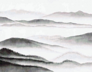 中式山水墙纸壁画-ID:5887401