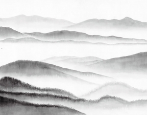 中式水墨山水风景画-ID:145329001