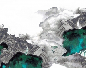 新中式水墨山水画-ID:321923974