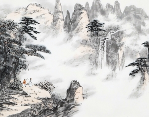 中式国画山水风景-ID:193131075