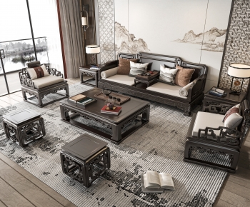 Chinese Style Sofa Combination-ID:452883018