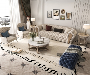 American Style French Style Sofa Combination-ID:973219974