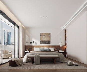 Modern Wabi-sabi Style Bedroom-ID:740068917