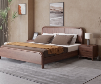 Modern Nordic Style Double Bed-ID:601234919