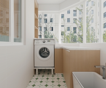 Modern Balcony Laundry Room-ID:412620079