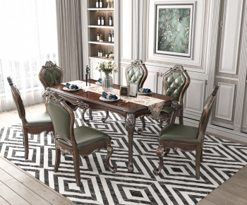 American Style Dining Table And Chairs-ID:423125033