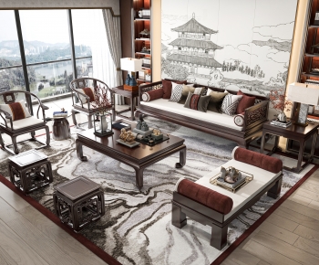 Chinese Style New Chinese Style Sofa Combination-ID:115989929