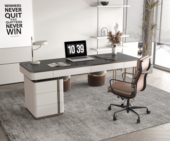 Modern Computer Desk And Chair-ID:367132903