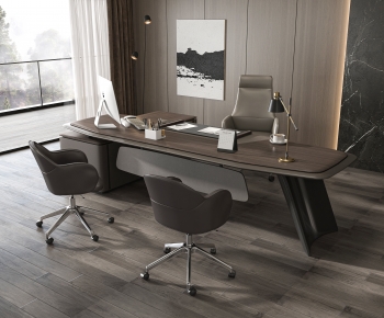 Modern Office Desk And Chair-ID:100660349