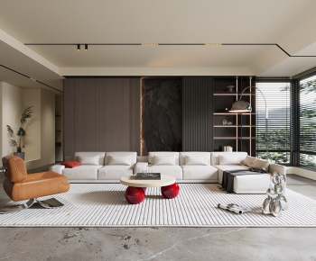 Modern Wabi-sabi Style A Living Room-ID:961729051
