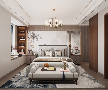 New Chinese Style Bedroom-ID:912648923