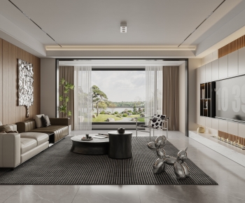 Modern Wabi-sabi Style A Living Room-ID:404234896