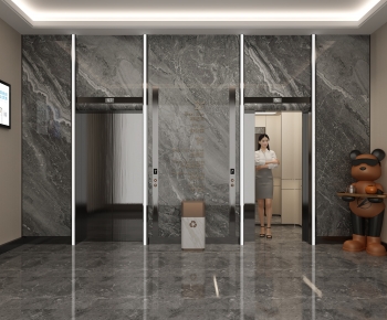 Modern Office Elevator Hall-ID:749001036