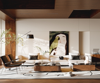 Modern Wabi-sabi Style A Living Room-ID:225981002