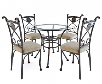 American Style Dining Table And Chairs-ID:974148043