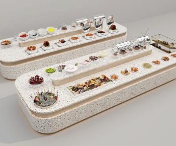 现代自助餐台工作台3D模型