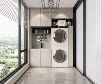 Modern Balcony Laundry Room-ID:348911052