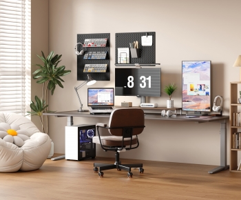 Modern Office Desk And Chair-ID:774279123