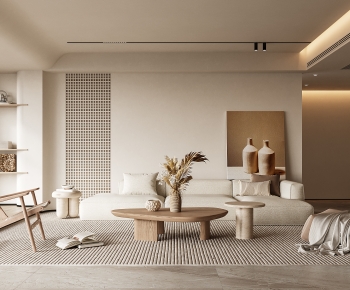 Wabi-sabi Style A Living Room-ID:744321115