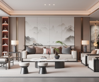 New Chinese Style A Living Room-ID:768030888