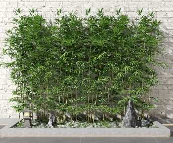 新中式景观石 竹子3D模型