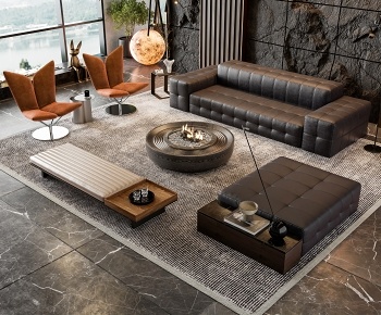 Minotti 米洛提 现代沙发茶几组合3D模型