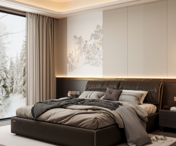 Modern New Chinese Style Bedroom-ID:816869028
