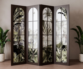 Retro Style Glass Screen Partition-ID:333230022