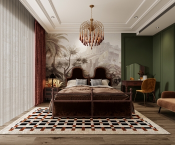 New Classical Style Retro Style Bedroom-ID:820888043