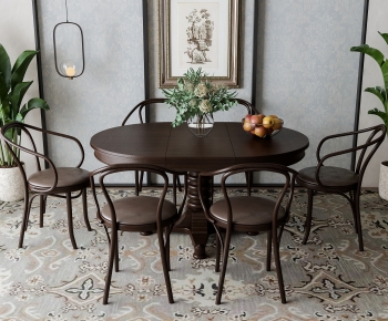 American Style Dining Table And Chairs-ID:486430881