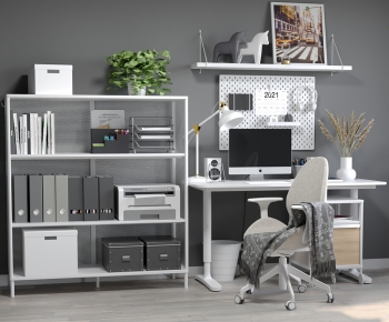 Modern Computer Desk And Chair-ID:226277111