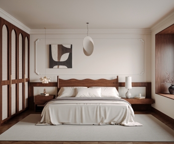 Modern Wabi-sabi Style Bedroom-ID:973236085