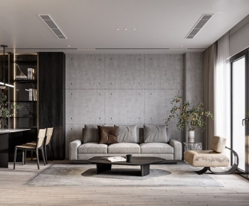 Modern Wabi-sabi Style A Living Room-ID:648015988