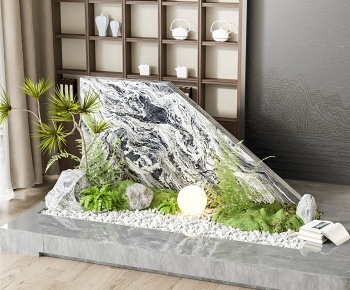 新中式假山景观小品3D模型