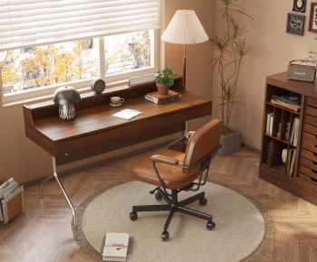 Wabi-sabi Style Computer Desk And Chair-ID:239567042