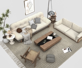 Wabi-sabi Style Sofa Combination-ID:897480014