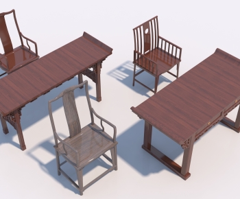 Chinese Style Computer Desk And Chair-ID:522455938