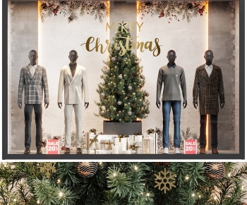 现代服装圣诞树橱窗-ID:251610372