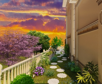 Simple European Style Courtyard/landscape-ID:406214006