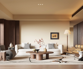 Modern Wabi-sabi Style A Living Room-ID:291371119